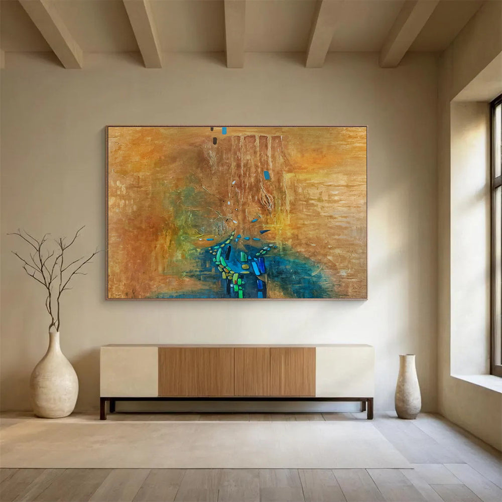 Oversized Custom Abstract Hand Painting for Acupuncture Clinic DLZ2772