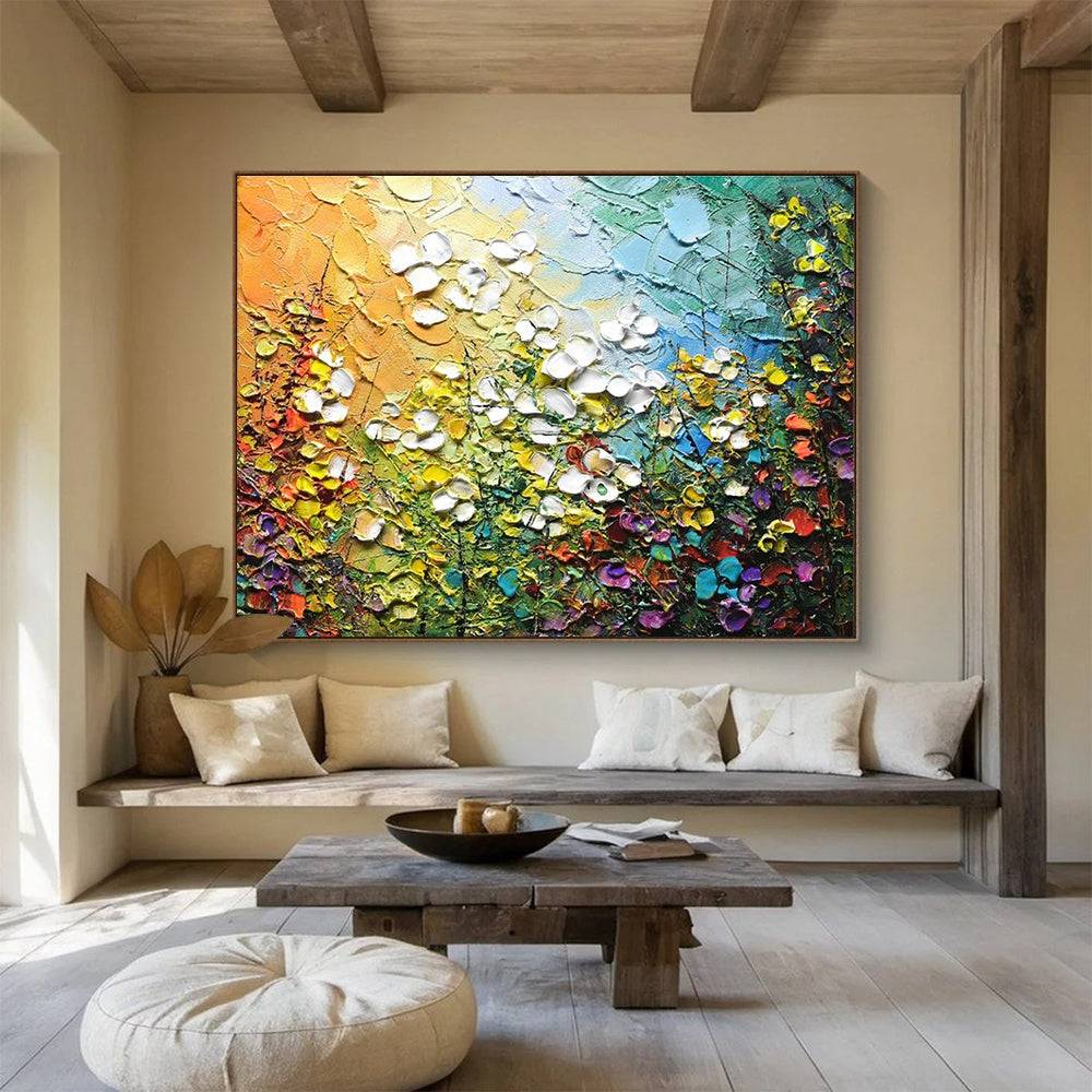 Custom-Made Giant Abstract Hand Painting for Biomass Power Plant Operations Office DLZ2827