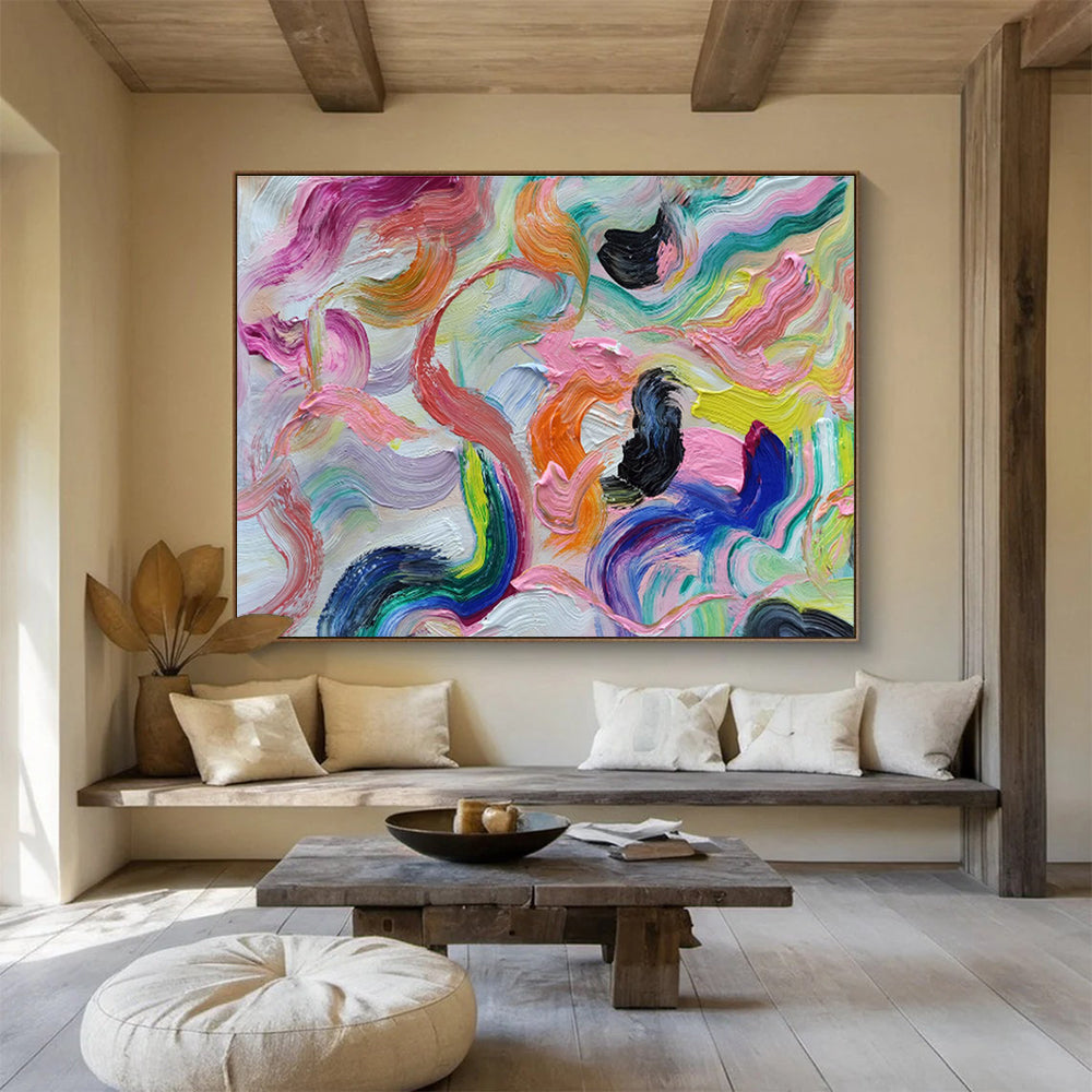 Oversized Custom Abstract Hand Painting for Conference Room DLZ2676