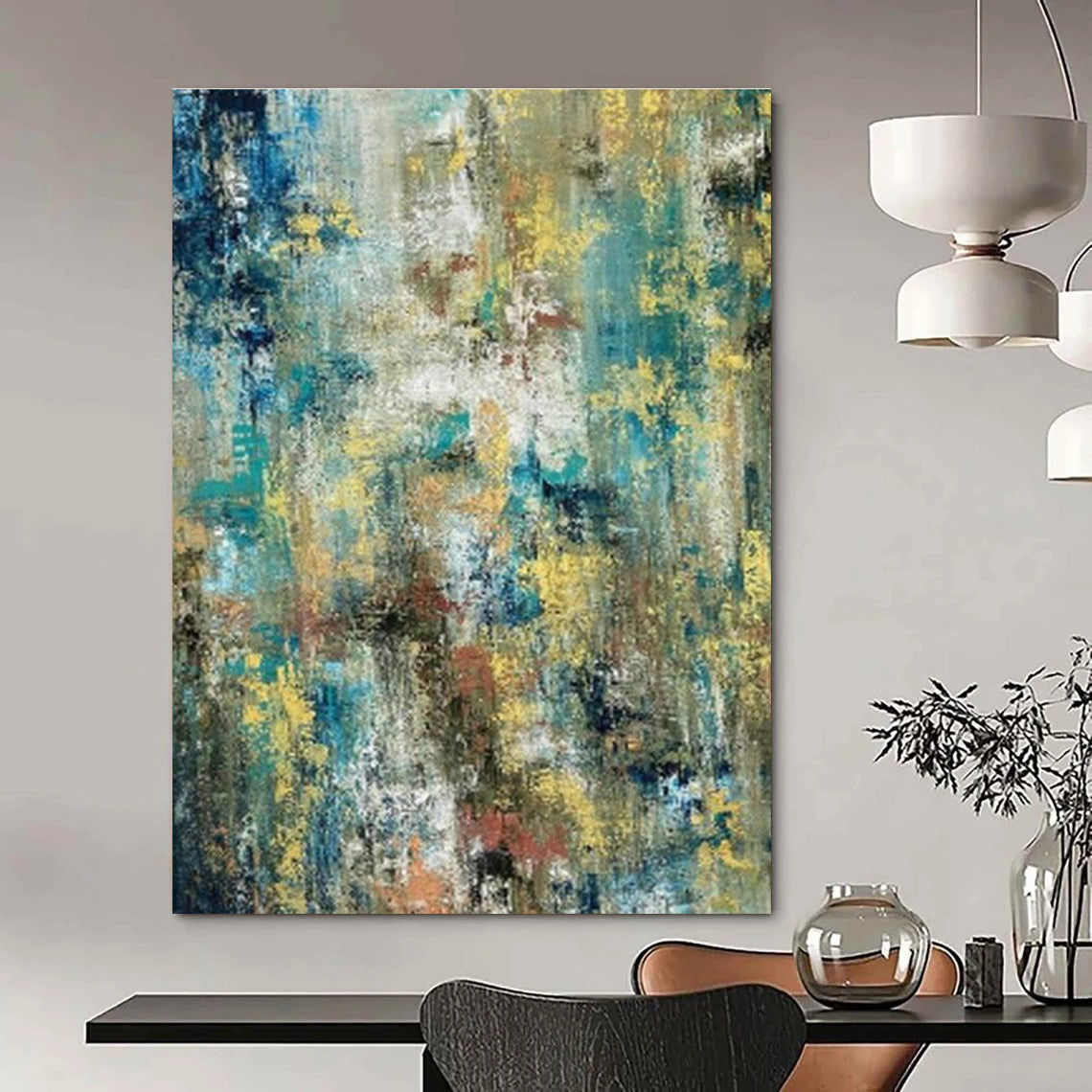 Extra Large Custom Handmade Abstract Painting for Vintage Camera Museums  DLZ0034