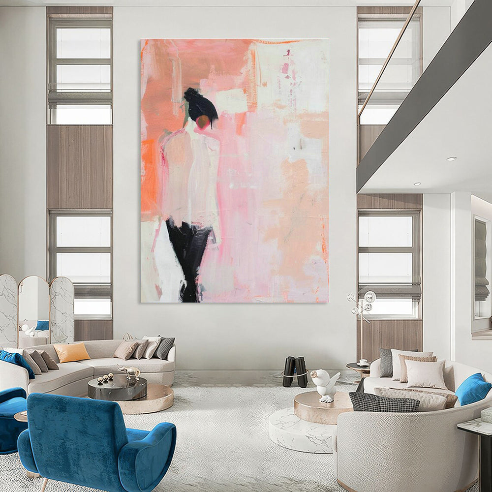 Enormous Custom Hand-Painted Abstract Painting - Artisanal Heritage for Traditional Weaving Workshops  DLZ0339