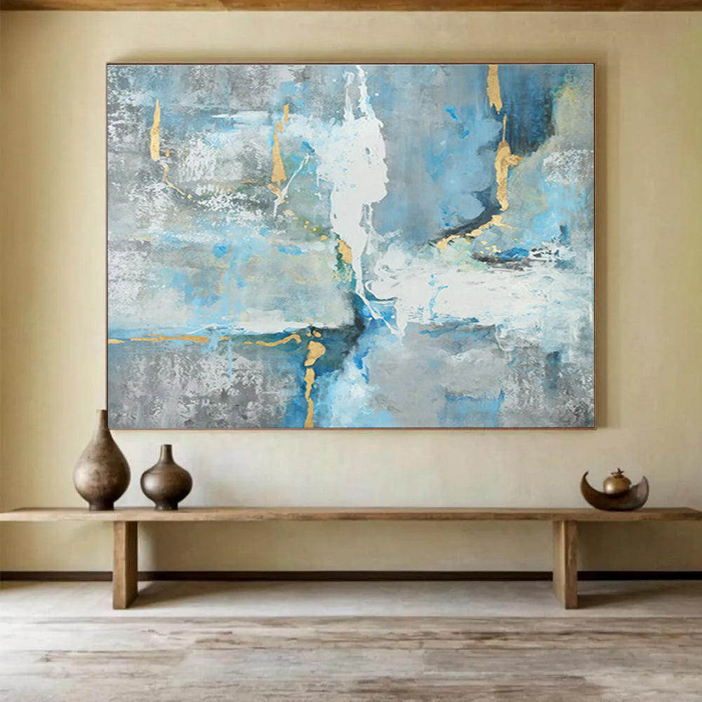 Large Custom Abstract Hand-Painted Art for Underwater Earthquake Early Warning System Research Station DLZ3140