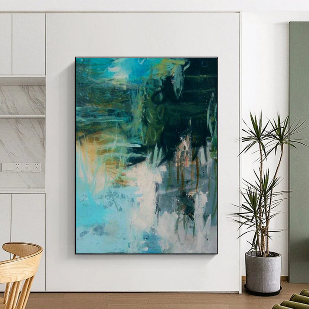 Immense Large Custom Hand-Painted Abstract Artwork - Artistic Inspiration for Pottery Throwing Studios  DLZ0296