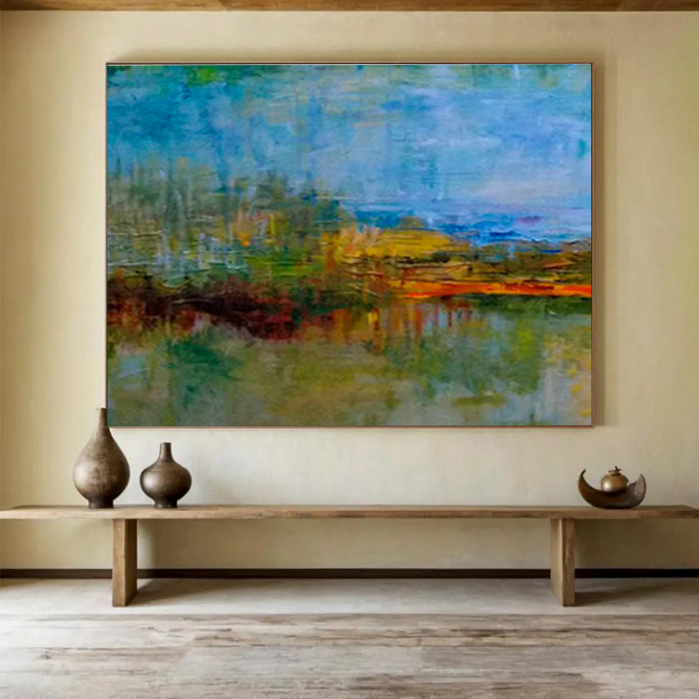 Large Custom Abstract Hand-Painted Art for Veterinary Wellness Spa DLZ2774