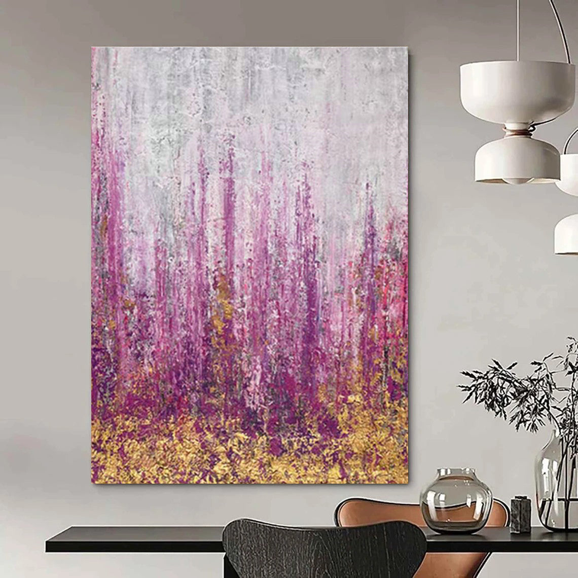 Massive Custom Hand-Painted Abstract Canvas for Podcast Listening Lounges  DLZ0064