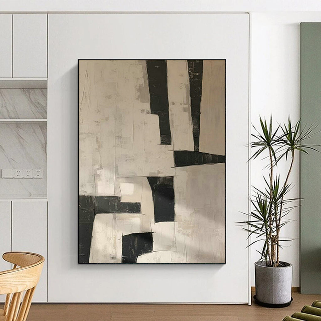 Striking Large-Scale Custom Hand-Painted Abstract Art - Bold Statement for Artisan Bakeries  DLZ0205