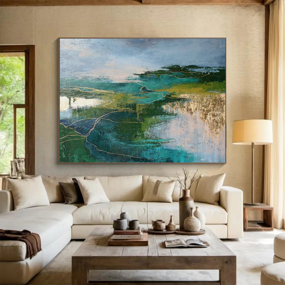 Customized Large-Scale Abstract Hand Painting for Digital Music Production Studio DLZ2889