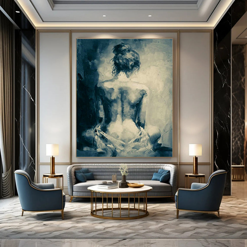 Oversized Custom Hand-Painted Abstract Artwork for Virtual Reality Meditation Centers  DLZ0110