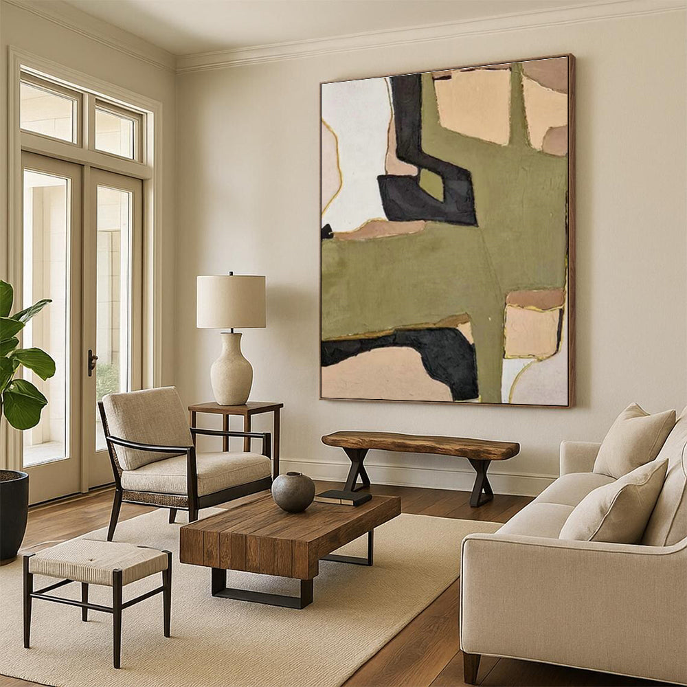 Striking Large Custom Hand-Painted Abstract Art - Artistic Innovation for Robotics Laboratories  DLZ0263