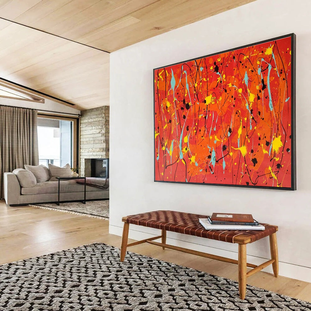 Custom-Made Quantum Satellite Mission Control Center Large Abstract Hand Painting DLZ2670