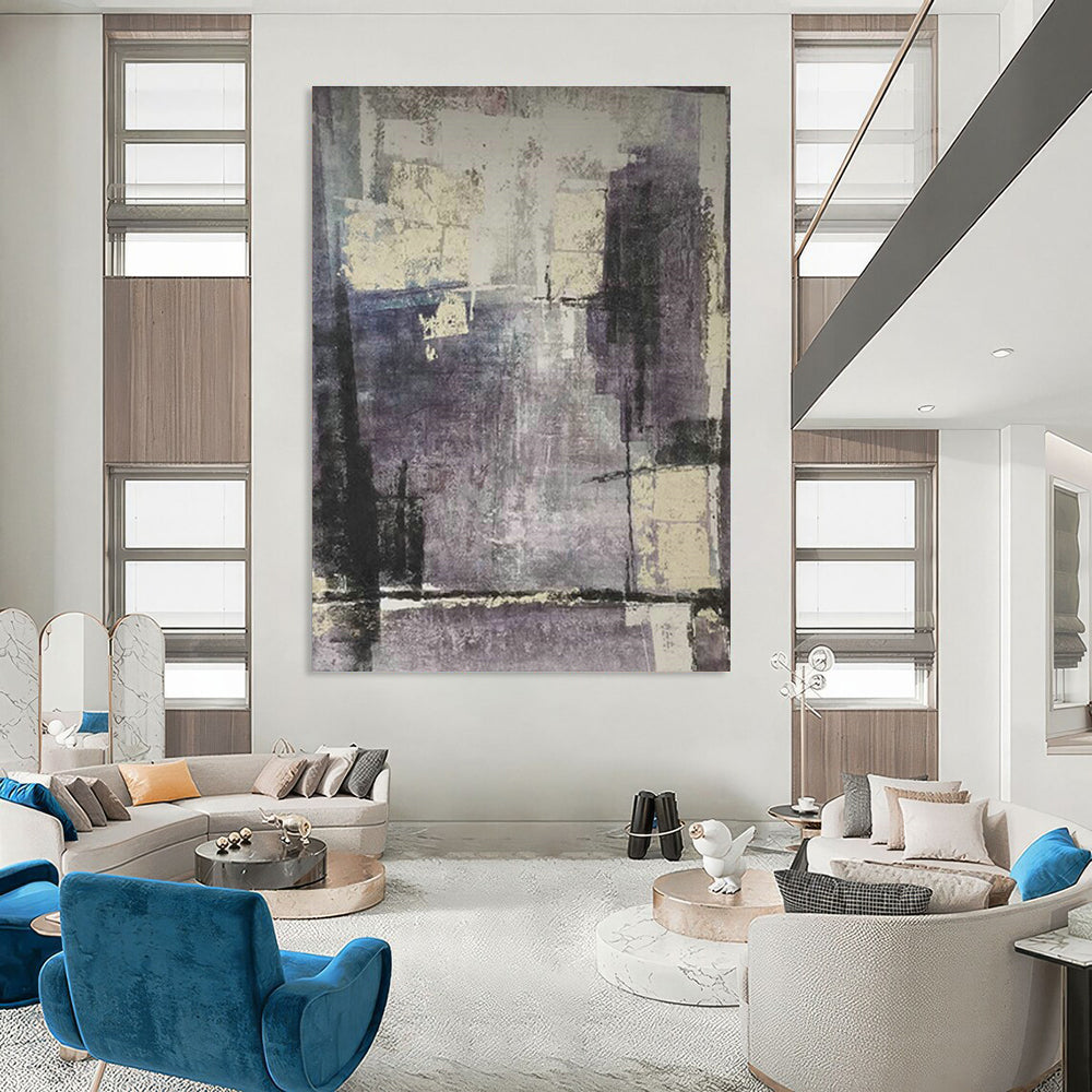 Grand Custom Hand-Painted Abstract Canvas - Inspiring Atmosphere for Coding Bootcamps  DLZ0188