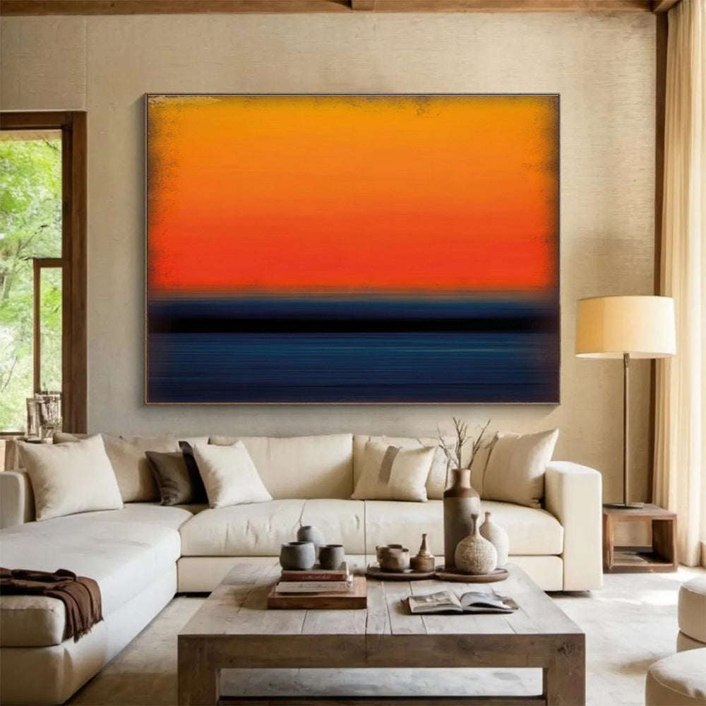 Customized Large Abstract Hand Painting for Aquaculture Research Institute Laboratory DLZ2833