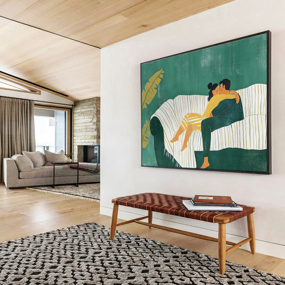 Custom-Made Brainwave Meditation Pod Large Abstract Hand Painting DLZ2616