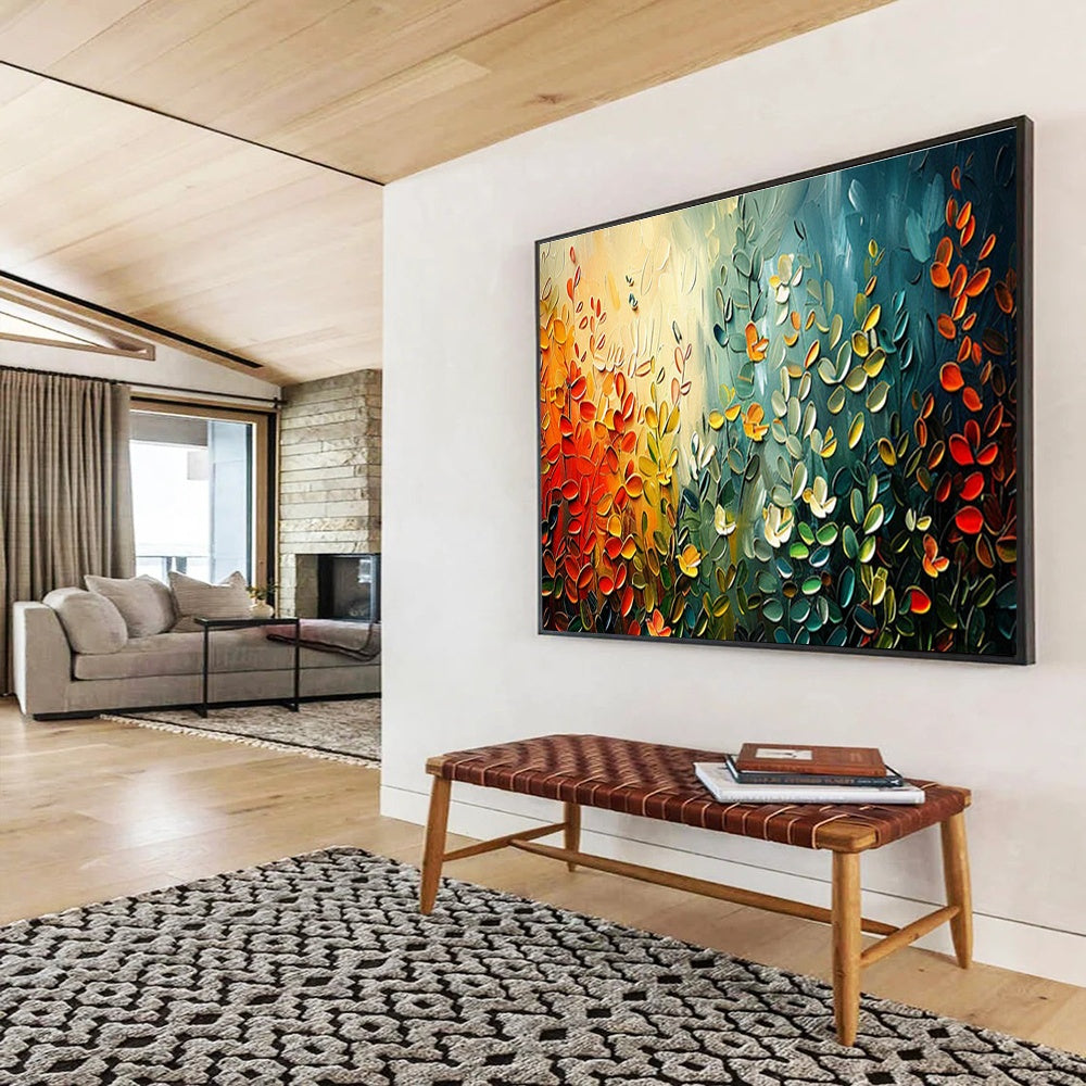 Custom-Made Giant Abstract Hand Painting for Subterranean Geothermal Power Plant Grid Stabilization Center DLZ3095