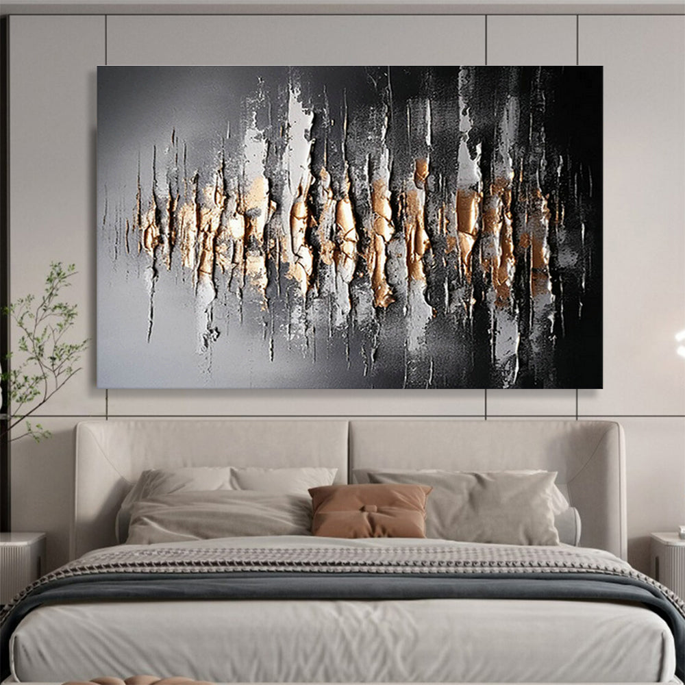 Customizable Extra-Large 3D Textured Hand-Painted Abstract Oil Painting for High-Ceiling Spaces