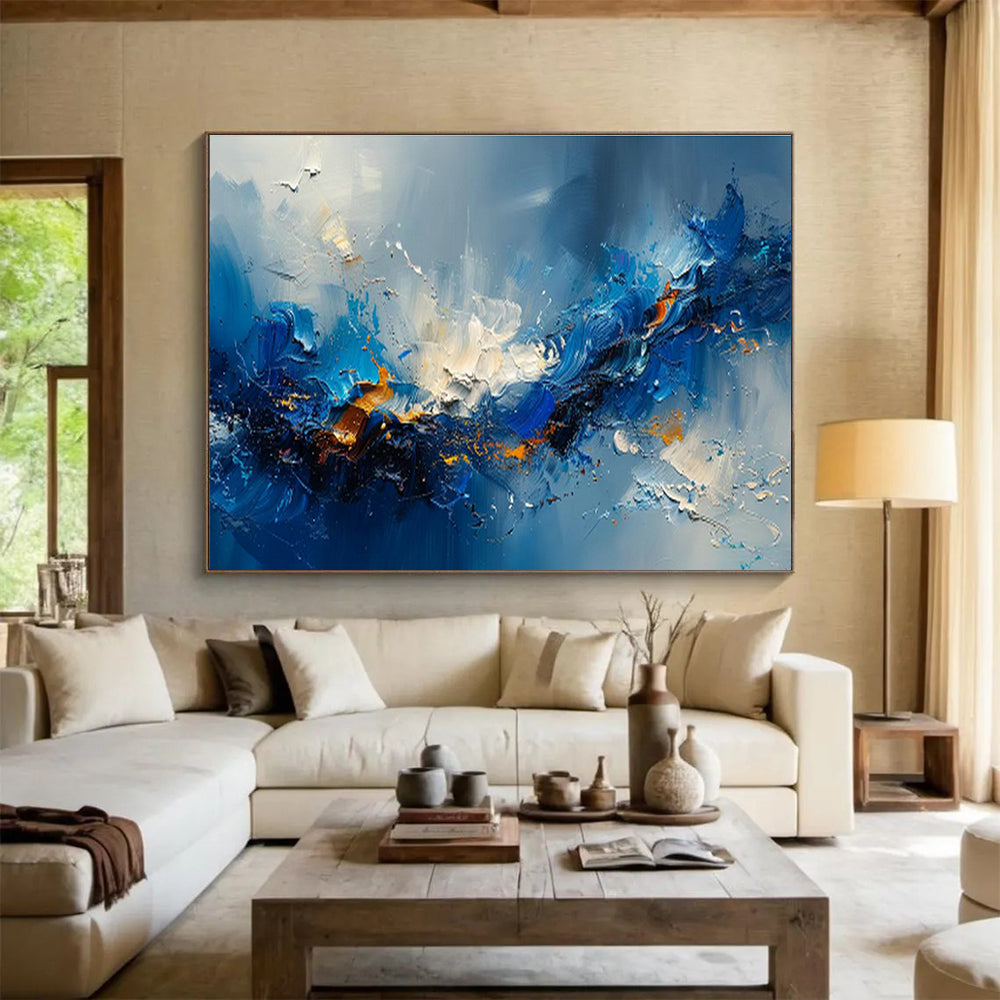 Oversized Custom Abstract Hand Painting for Arctic Tundra Soil Microbial Community Research Station DLZ3088