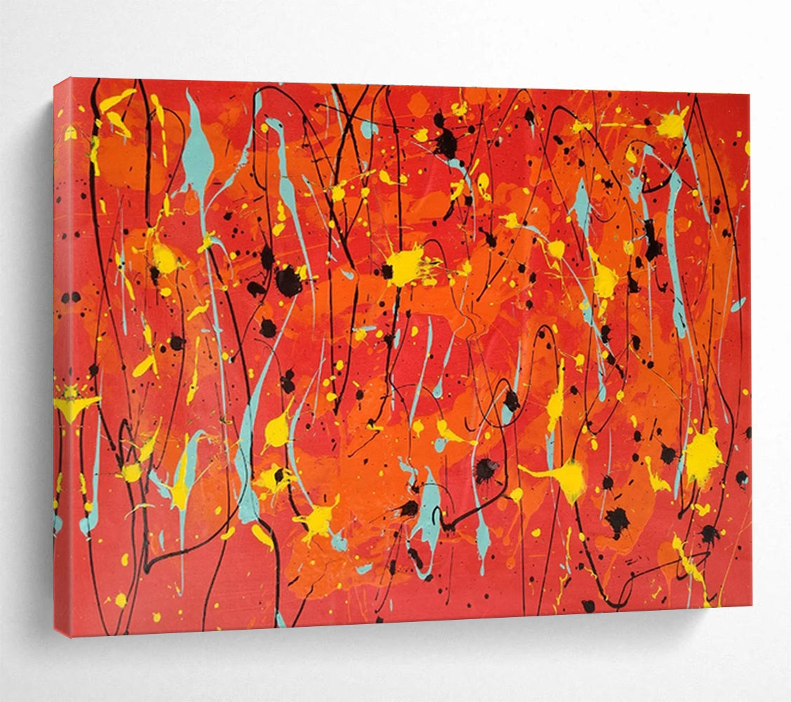 Custom-Made Quantum Satellite Mission Control Center Large Abstract Hand Painting DLZ2670