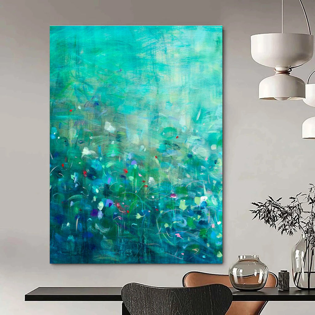 Vast Custom Hand-Painted Abstract Artwork - Welcoming Ambiance for Hotel Suites  DLZ0158