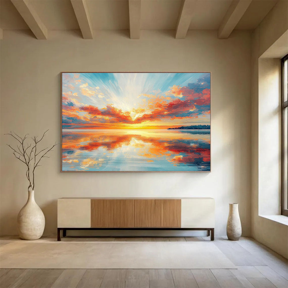 Customized Large Abstract Hand Painting for Underwater Soundscape Research Laboratory DLZ3006