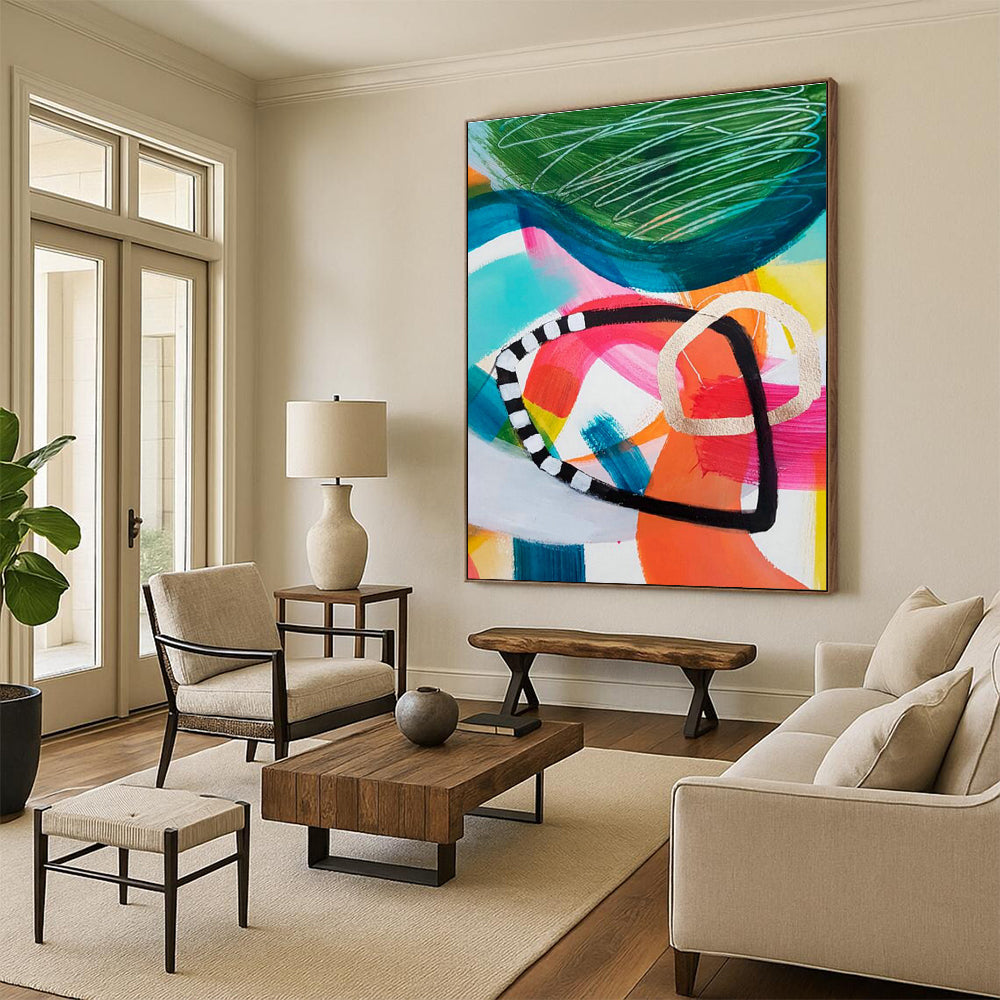 Extra Large Custom Handmade Abstract Wall Art for Sustainable Furniture Showrooms  DLZ0100