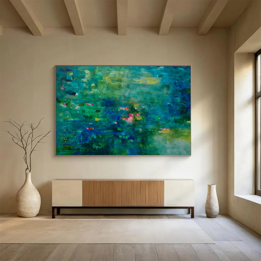 Micro-Ceramic Bead Custom Hand-Painted Abstract Art for Luxury Hotels and Upscale Spaces