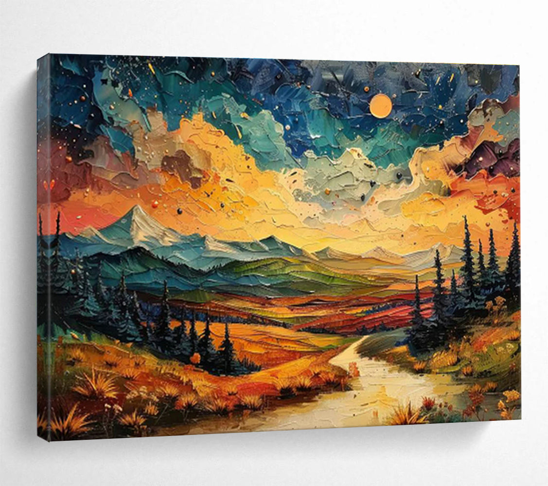 Custom-Made Space Tourism Spaceport Control Tower Large Abstract Hand Painting DLZ2636