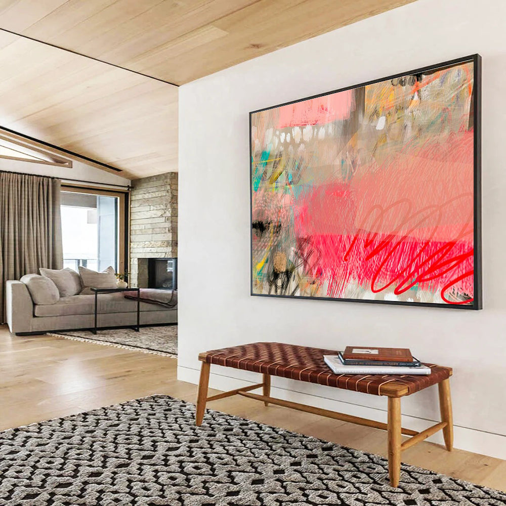 Custom-Made Quantum Satellite Launch Pad Large Abstract Hand Painting DLZ2590