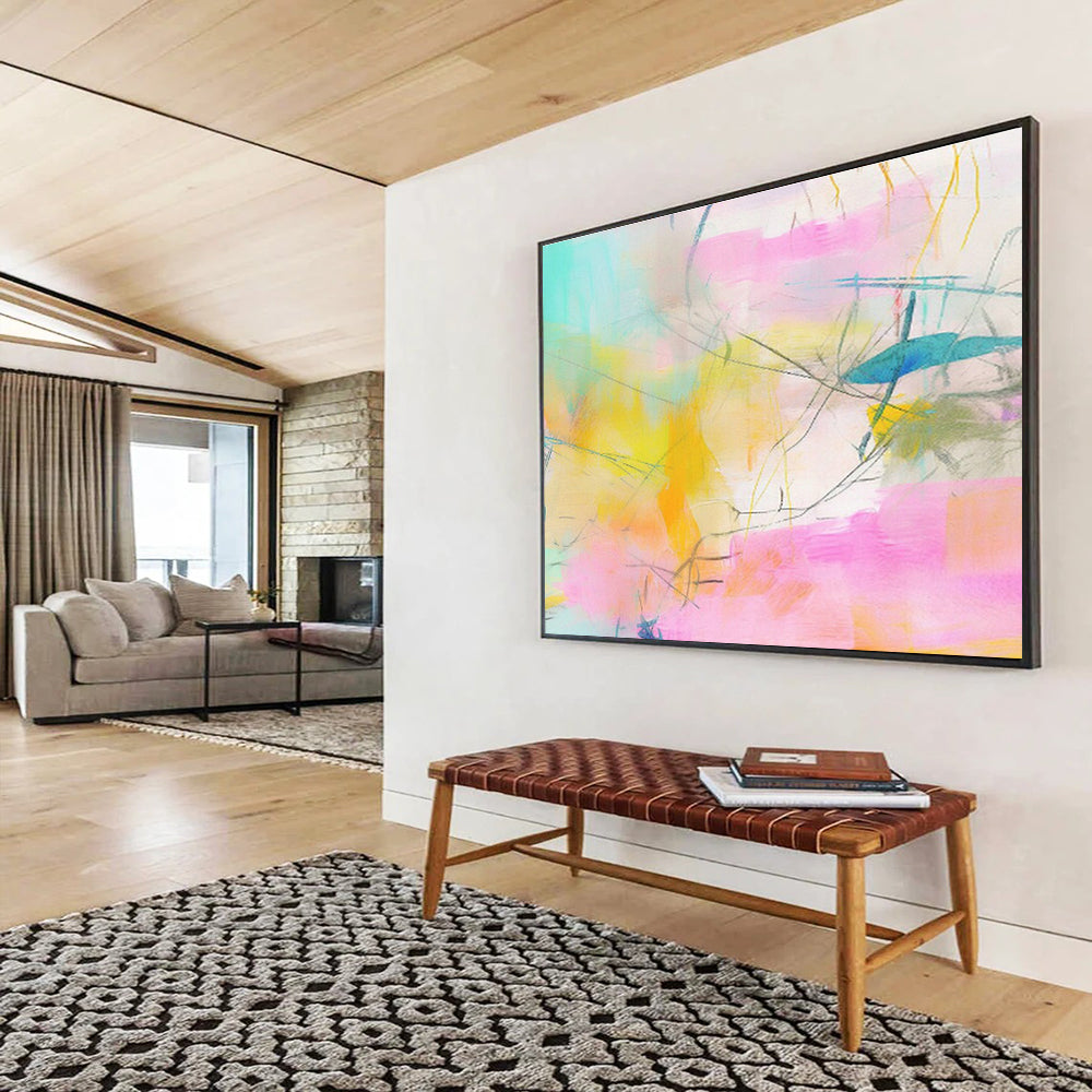 Customized Large Abstract Hand Painting for Cloud Computing Data Center Monitoring Room DLZ2885