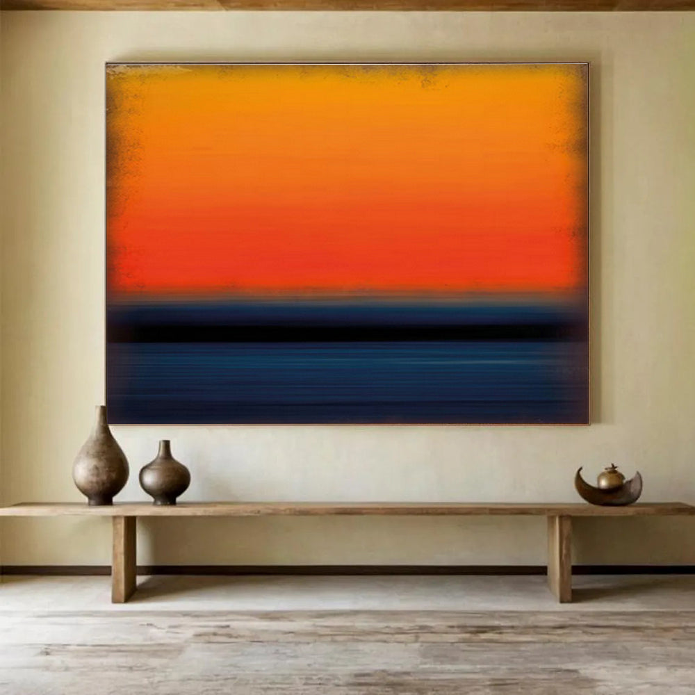 Customized Large Abstract Hand Painting for Aquaculture Research Institute Laboratory DLZ2833