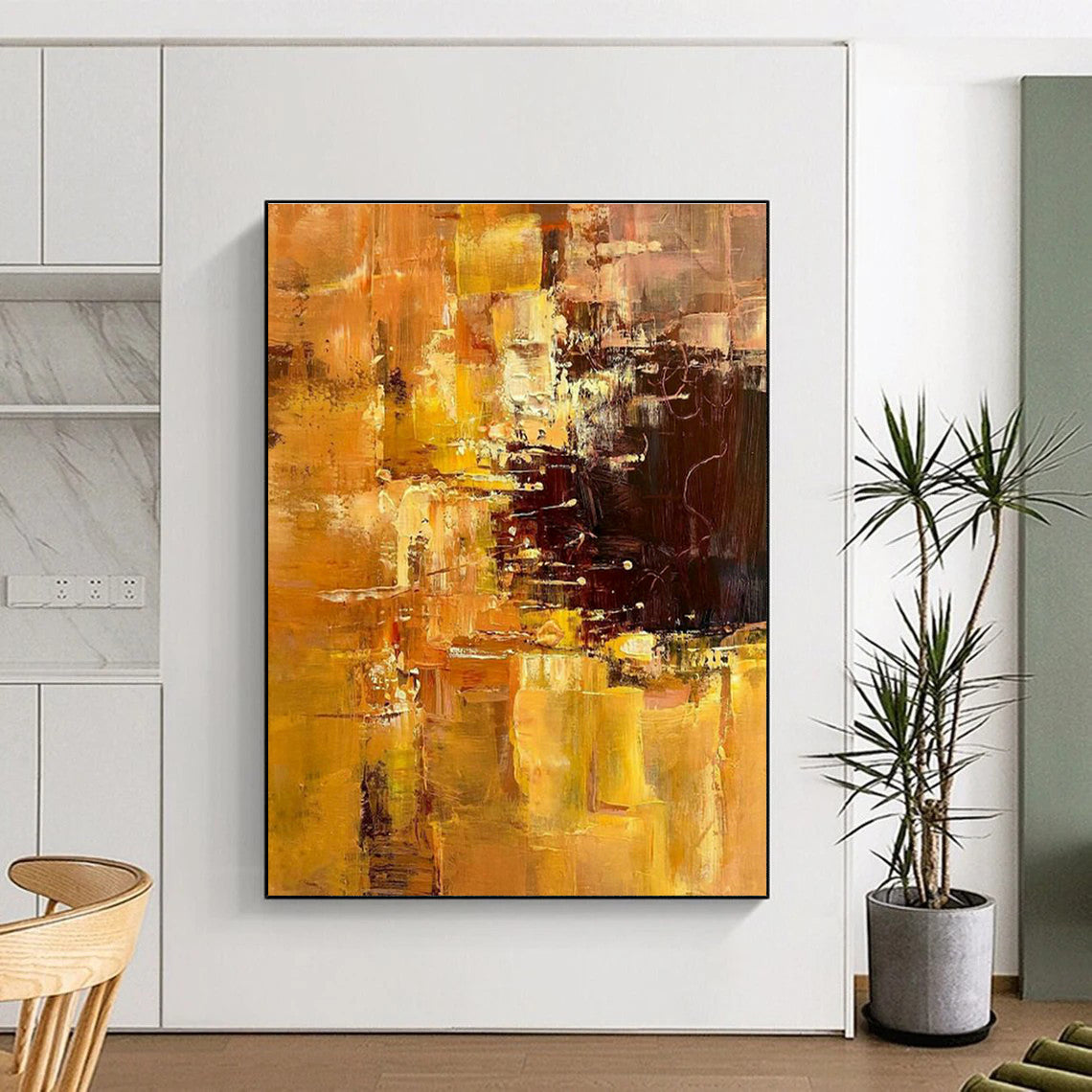 Massive Custom Hand-Painted Abstract Canvas - Artistic Elegance for Orchid Hybridization Greenhouses  DLZ0324