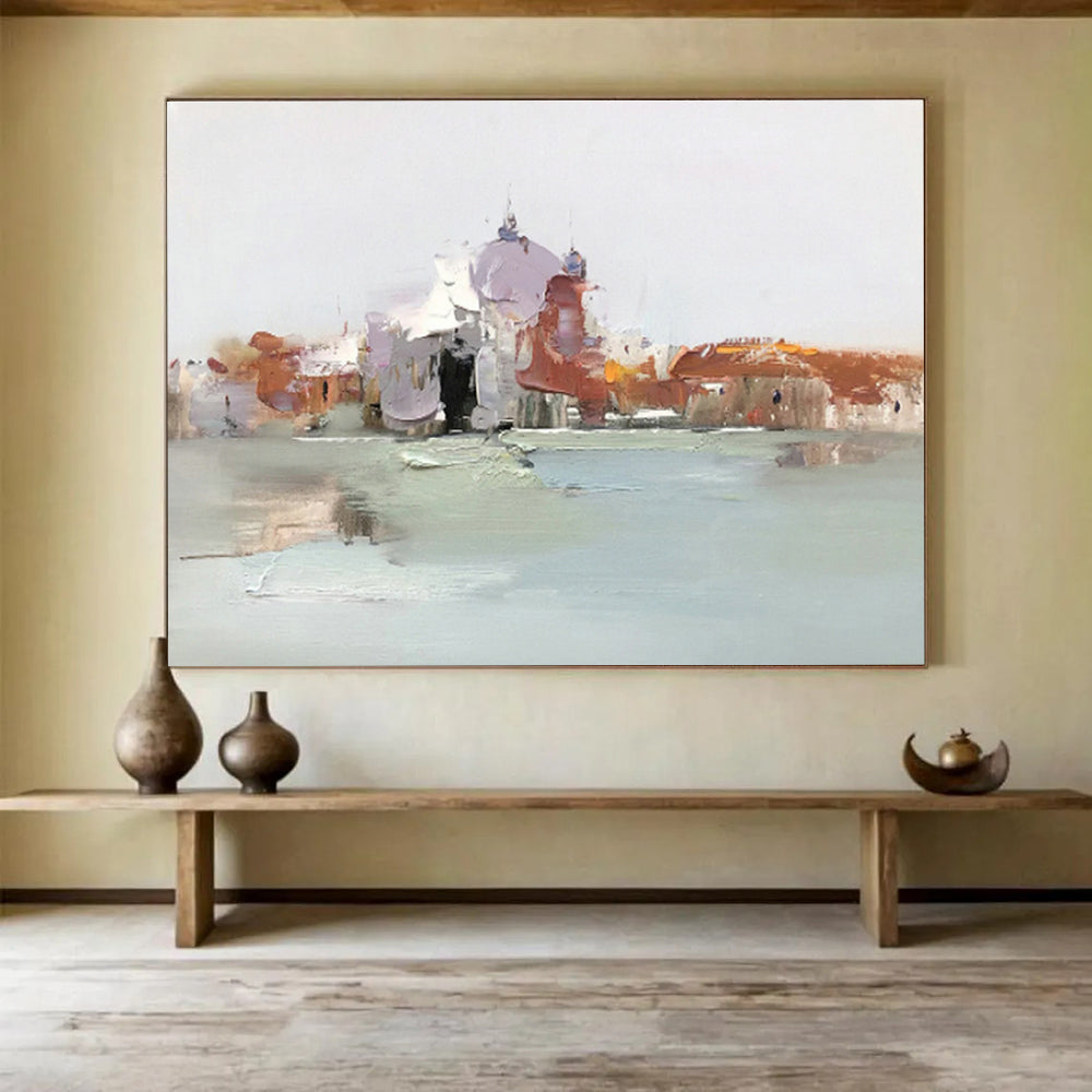 Oversized Custom Abstract Hand Painting for Arctic Freshwater Fish Migration Research Station DLZ3017