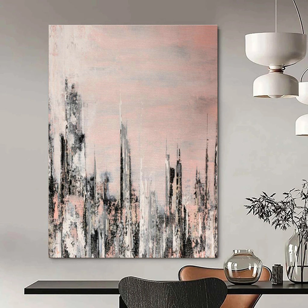 Titanic Customizable Handmade Abstract Canvas for Co-Living Community Lounges  DLZ0061