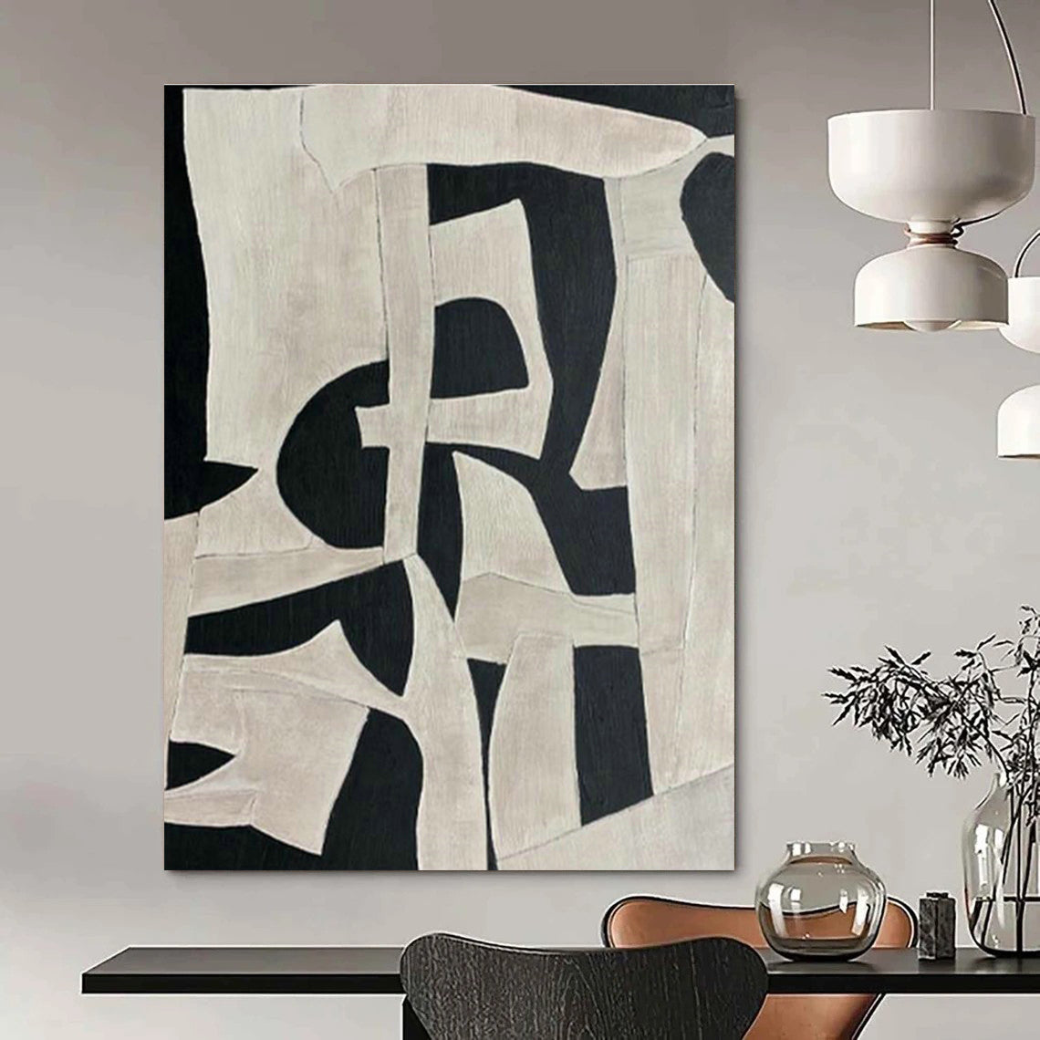 Vast Large-Scale Custom Hand-Painted Abstract Painting - Zen Ambiance for Meditation Centers  DLZ0219