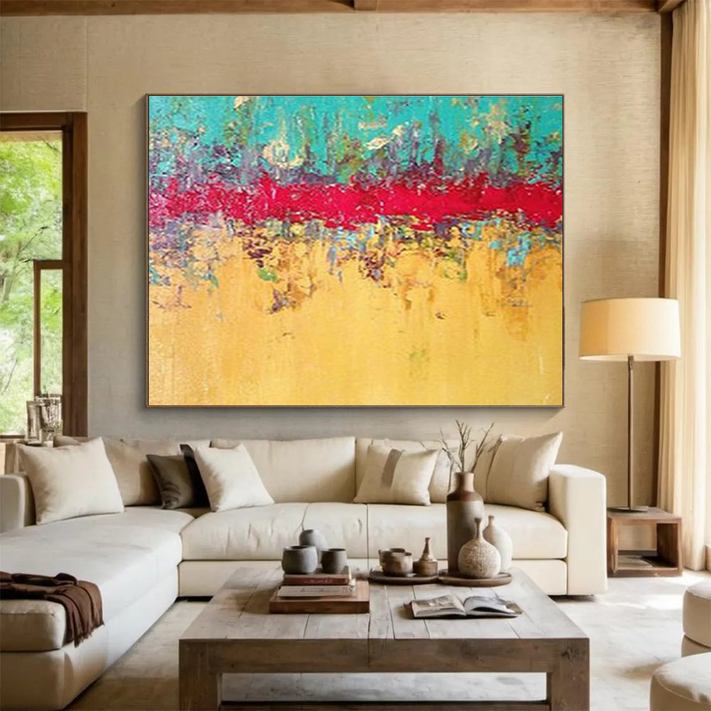 Custom-Made Giant Abstract Hand Painting for Vision Therapy Center DLZ2787