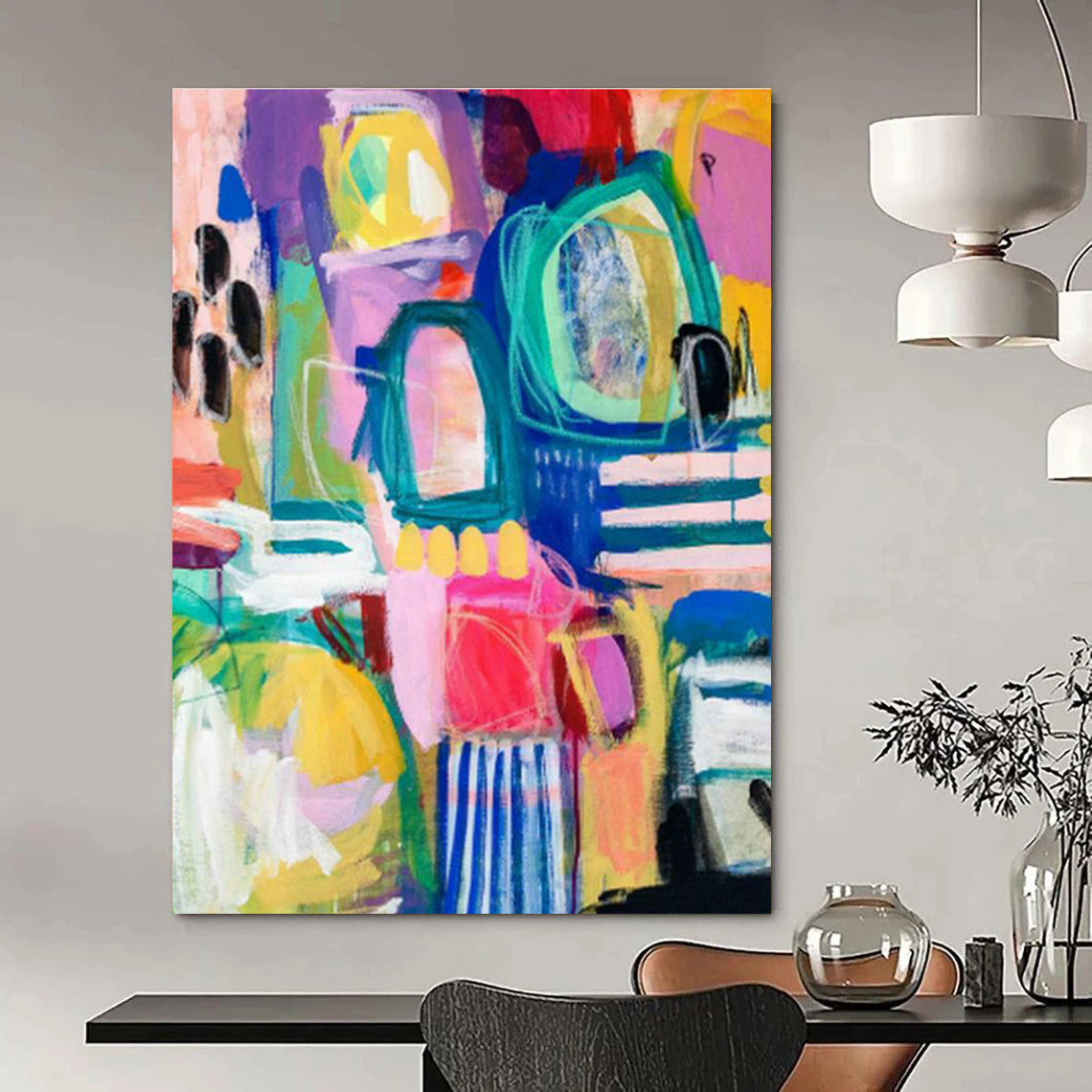 Colossal Custom Hand-Painted Abstract Art for Mobile Art Studios  DLZ0077