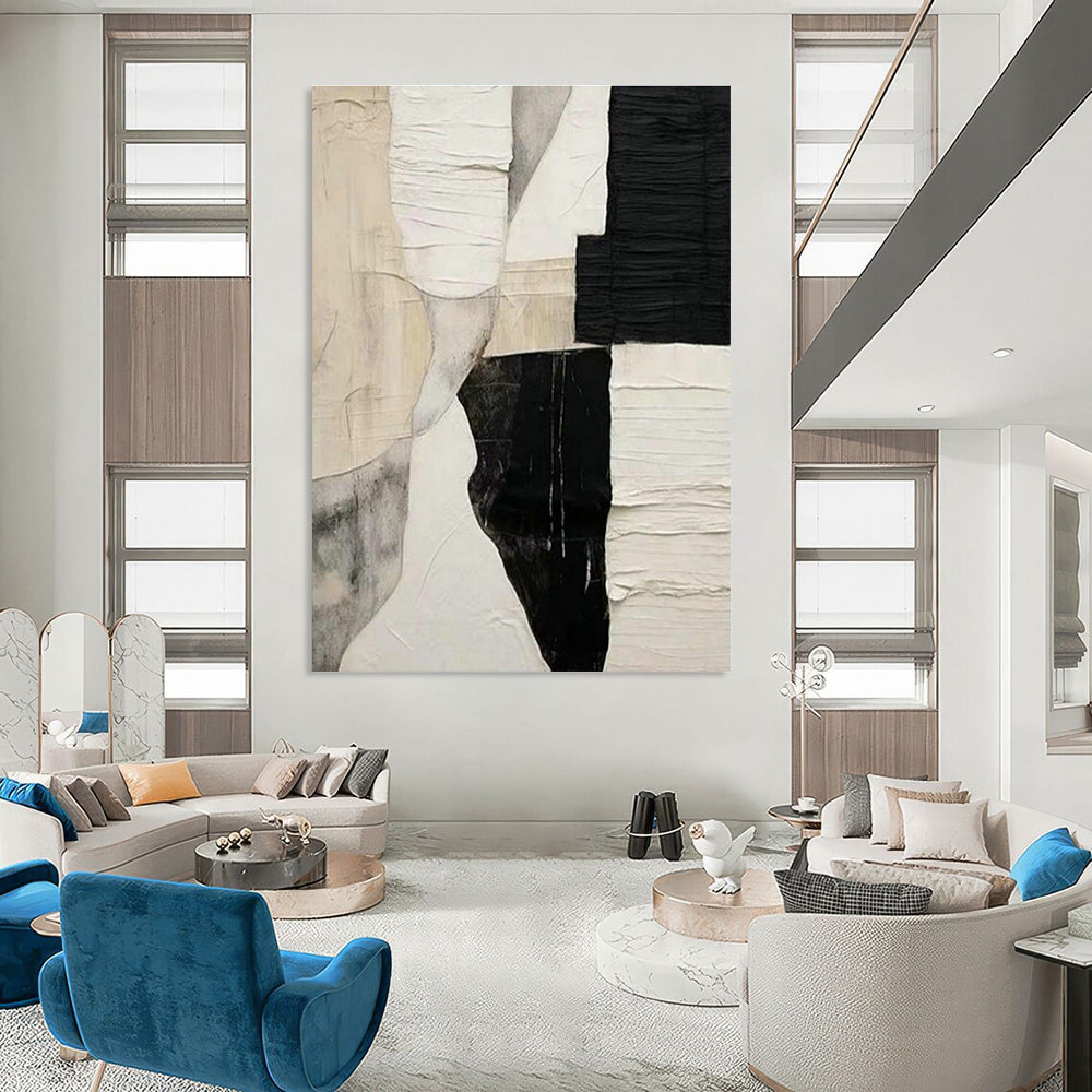 Grandiose Custom Hand-Painted Abstract Canvas - Elegant Touch for Tea Ceremonies Venues  DLZ0250