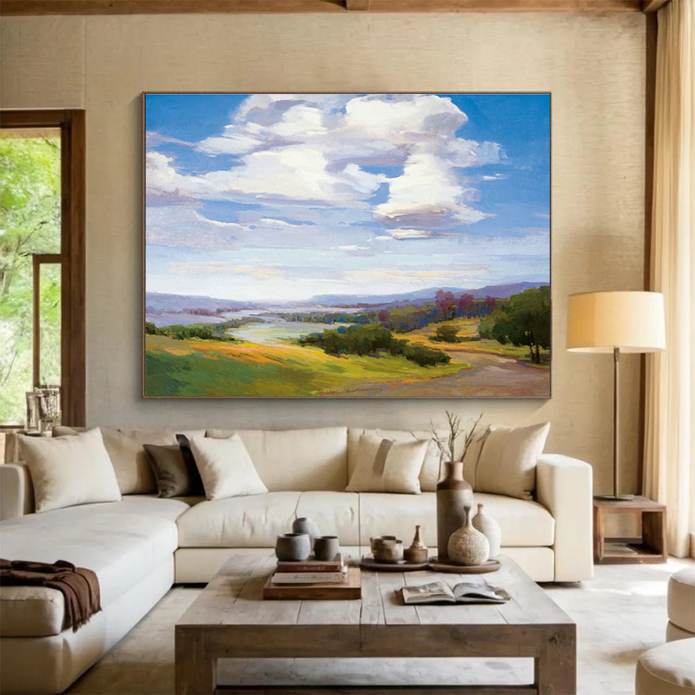 Large-Size Custom Hand-Painted Abstract Painting for Vertical Farming Monitoring Center DLZ2818