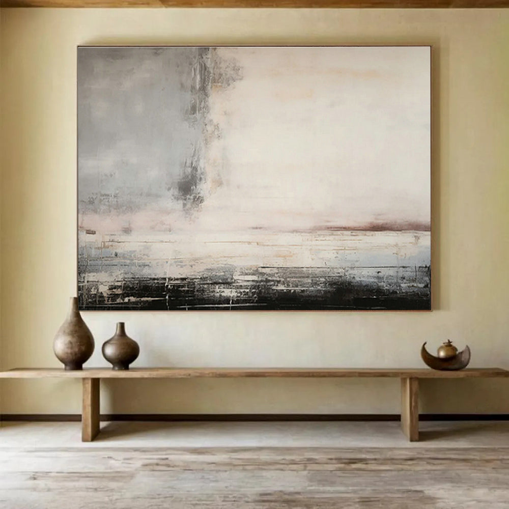 Custom Gradient Pearlescent Hand-Painted Vertical Abstract for Stairwells & Tall Spaces