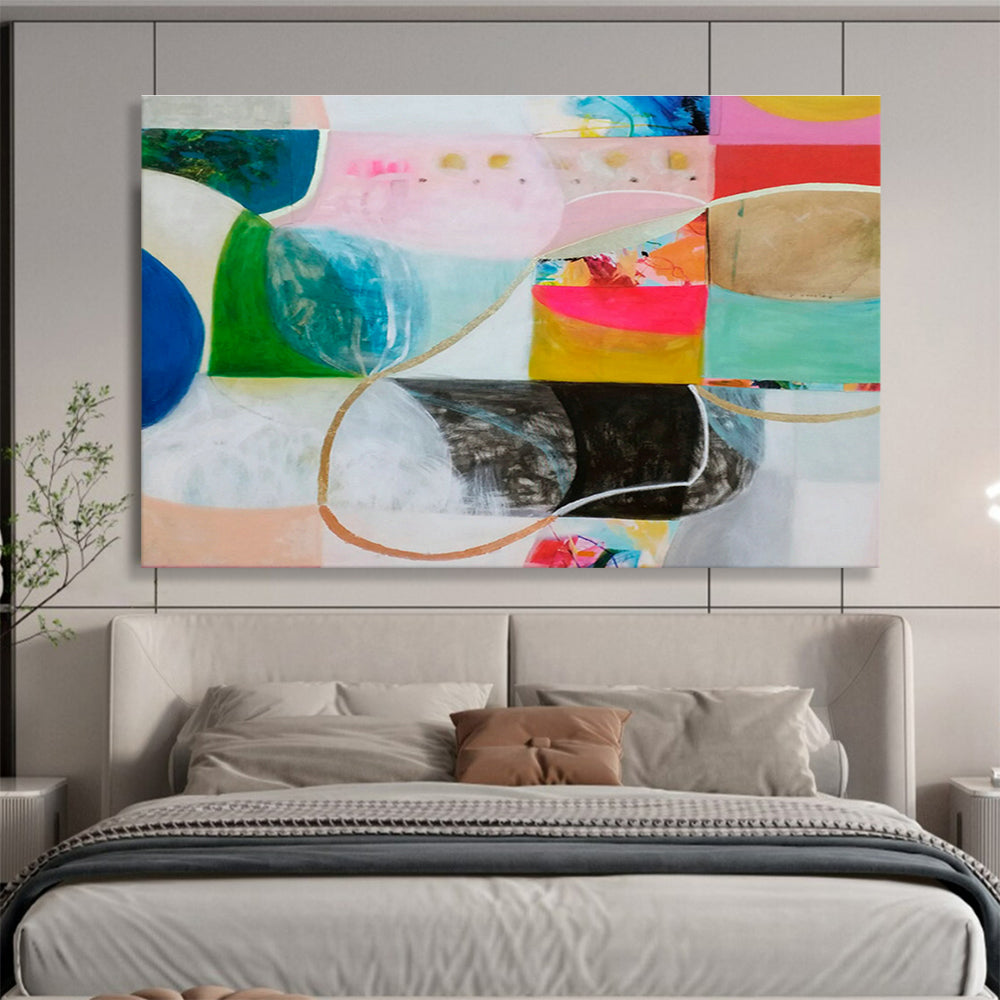 Smart Sensor Custom Hand-Painted Abstract for Tech-Forward Offices