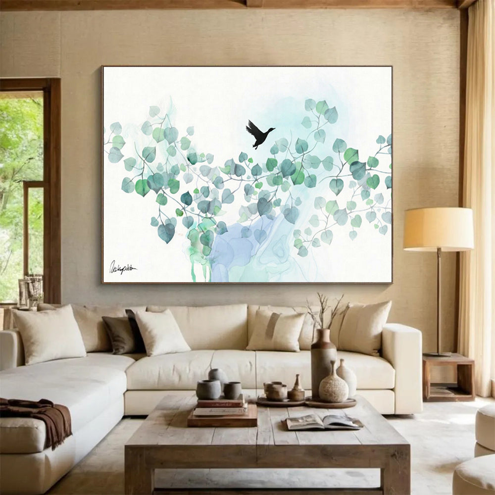 Customized Large Abstract Hand Painting for Volcanic Hot Spring Resort Relaxation Area DLZ2923