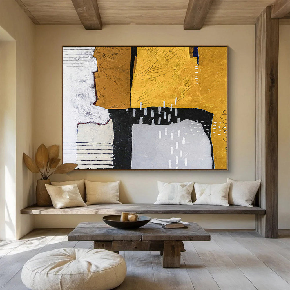 Large-Size Custom Hand-Painted Abstract Painting for Urban Rooftop Vertical Garden Nursery DLZ2958