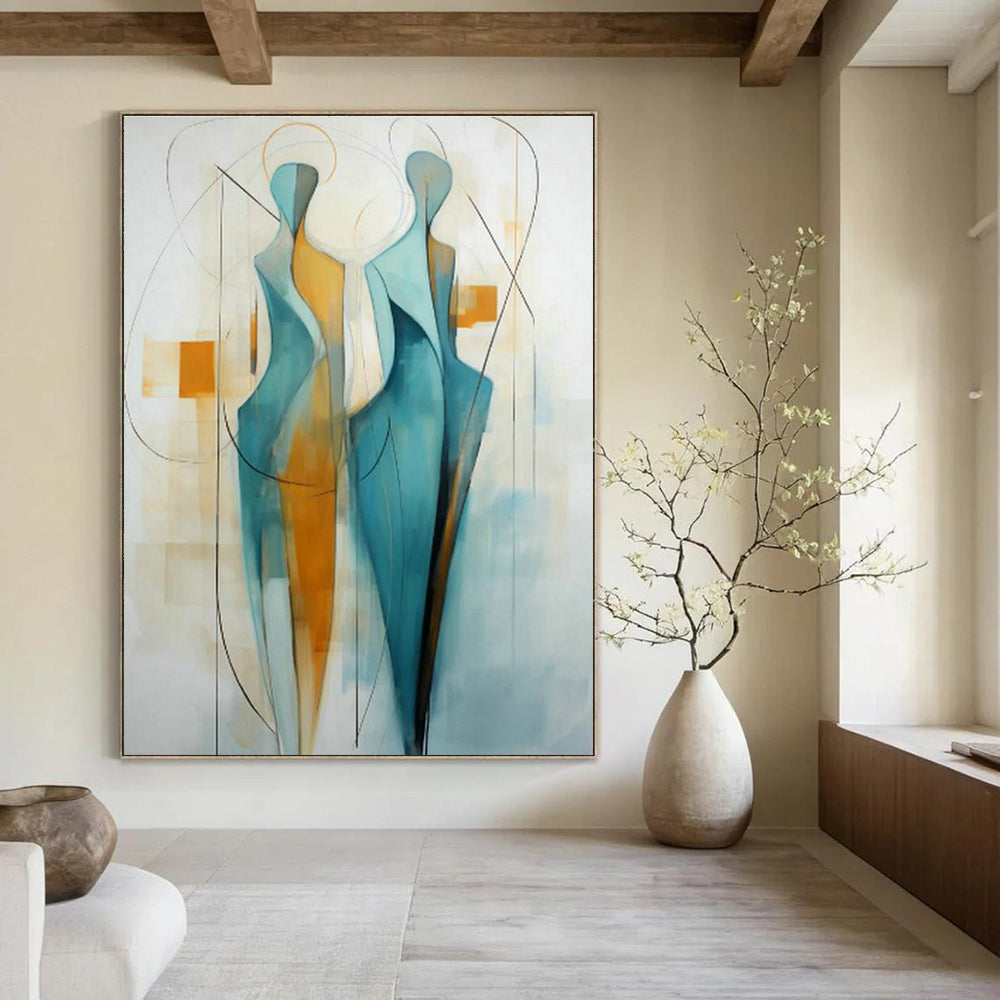 Immense Large-Scale Custom Hand-Painted Abstract Artwork - Rustic Charm for Alpaca Farms’ Visitor Centers  DLZ0305