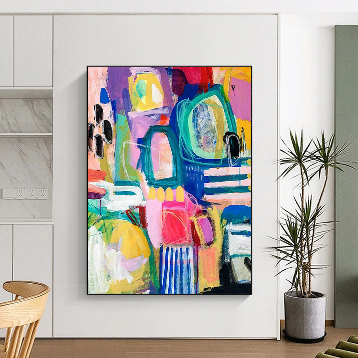 Massive Custom Hand-Painted Abstract Canvas for Drone Photography Studios  DLZ0093