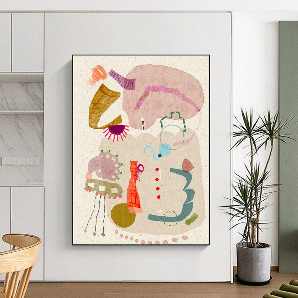 Huge Customizable Handmade Abstract Wall Art for Sustainable Fashion Boutiques  DLZ0078