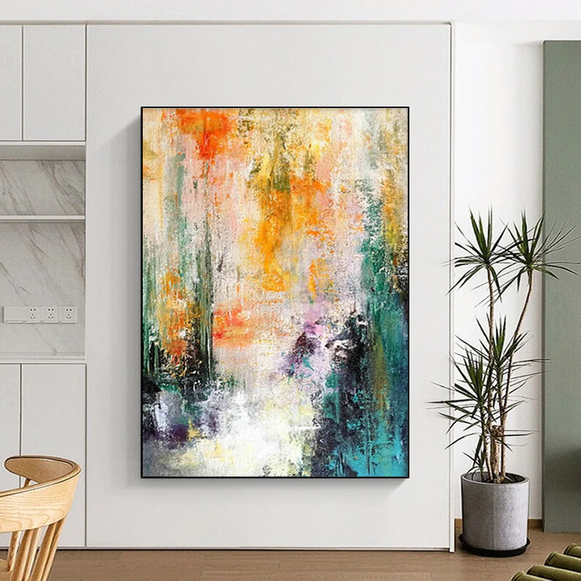 Big Customizable Hand-Painted Abstract Canvas for Board Game Cafes  DLZ0005