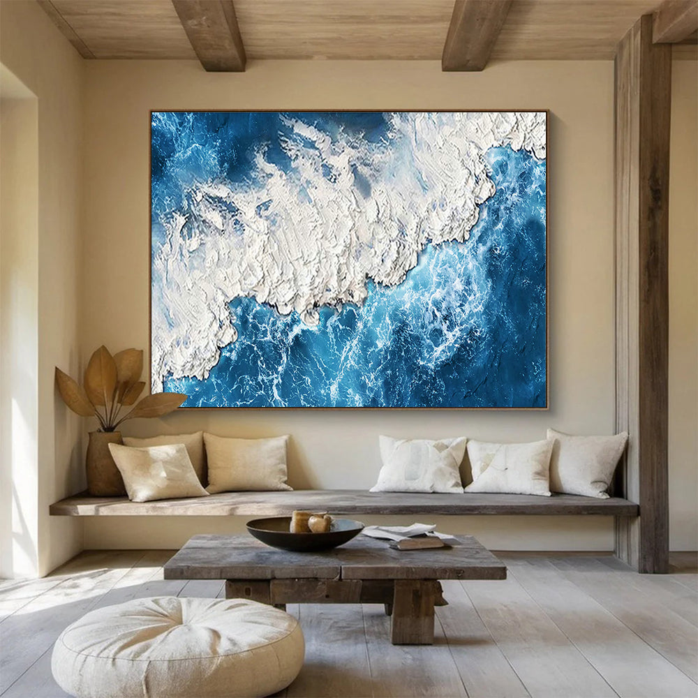 Oversized Custom Hand-Painted Abstract Art for Antarctic Marine Phytoplankton Pigmentation and Photosynthesis Research Base DLZ3169