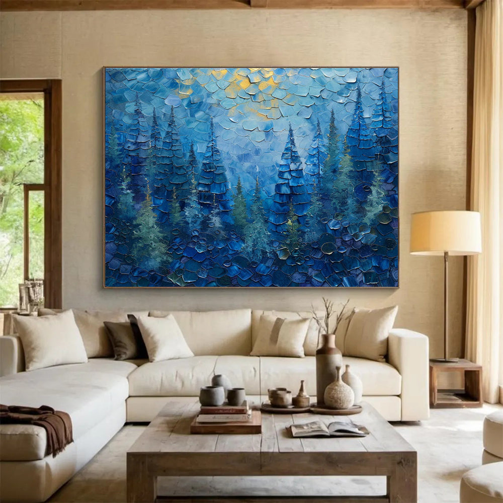 Customized Large Abstract Hand Painting for Subterranean Geothermal District Heating Control Room DLZ3056