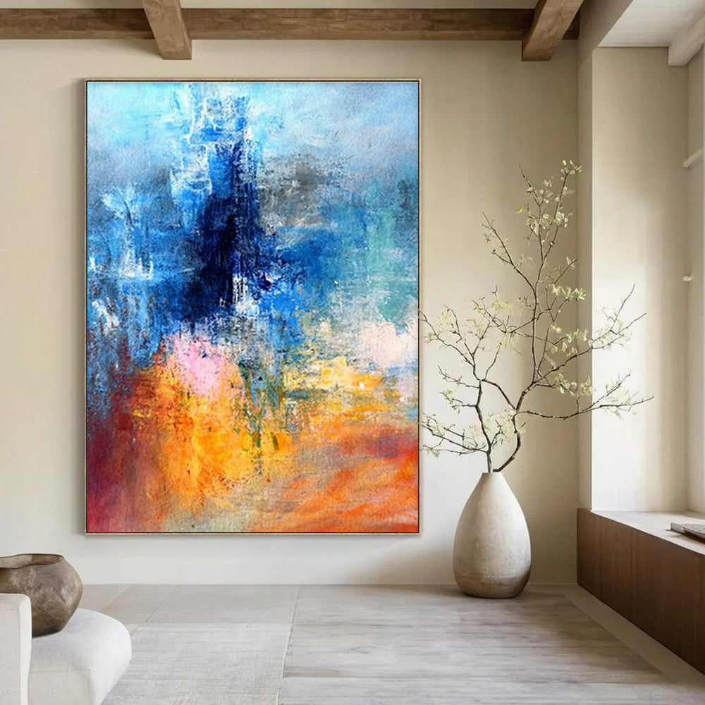 Oversized Custom Hand-Painted Abstract Wall Art for Antique Stores  DLZ0003