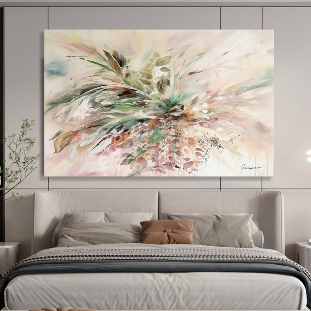 Customized Large-Scale Abstract Hand Painting for Arctic Tundra Research Base Mess Hall DLZ2919