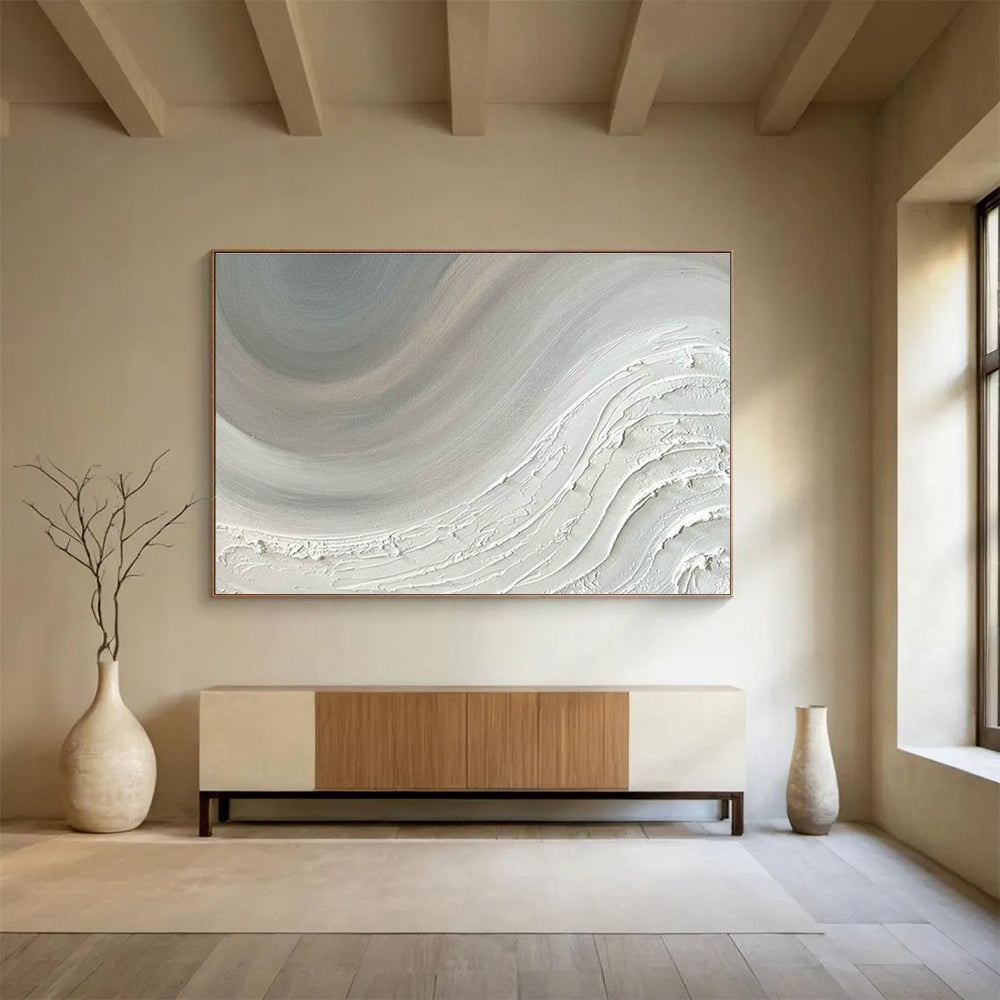 Oversized Custom Abstract Hand Painting for Arctic Ice Core Analysis Laboratory DLZ2968
